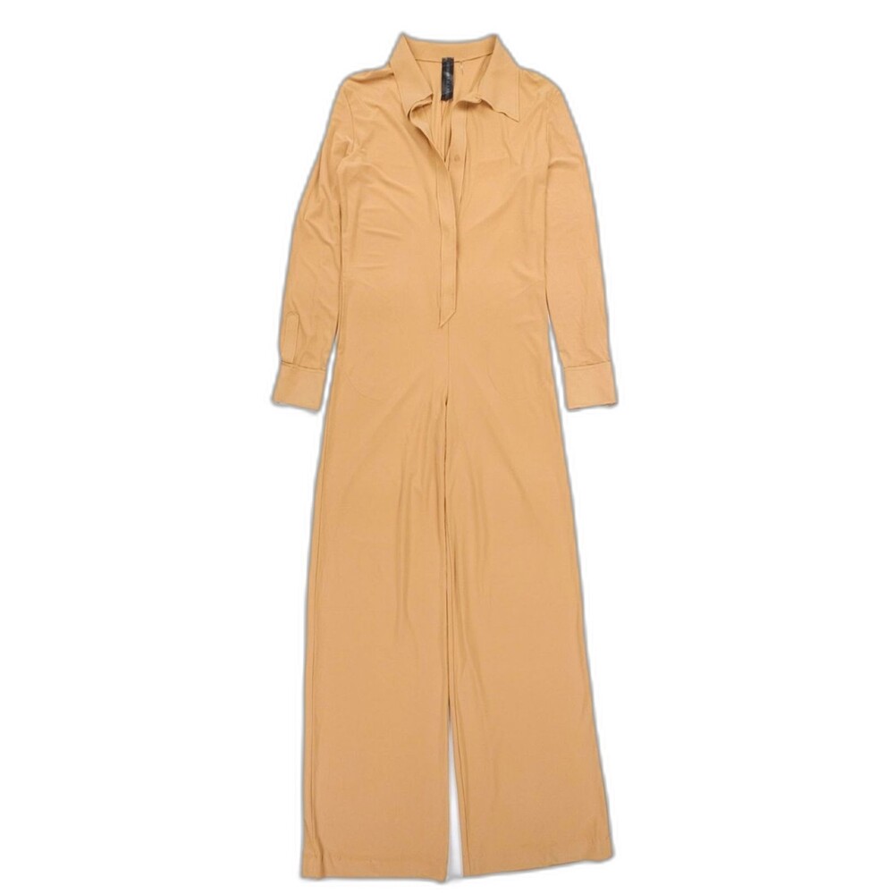 NORMA KAMALI Shirt Straight Leg Jumpsuit 90s Y2k Minimal Tailored Clean Girl